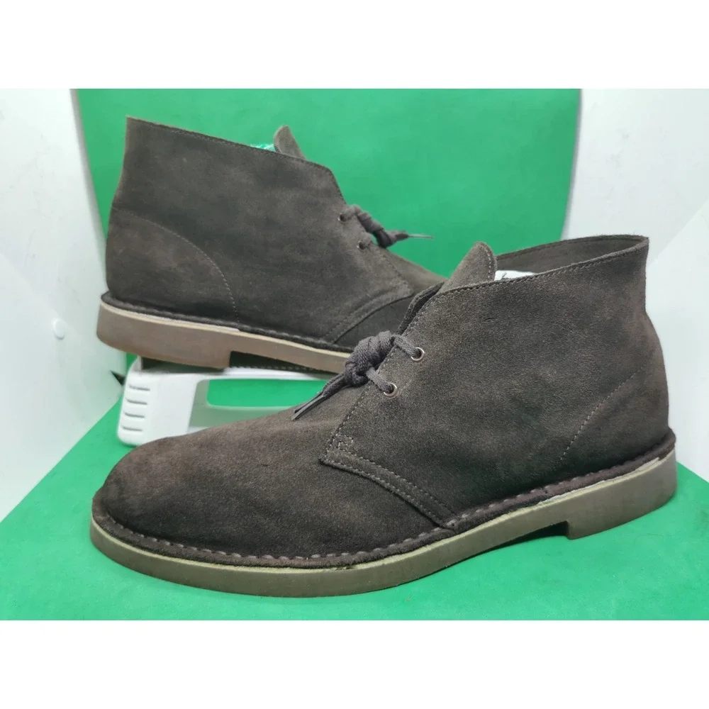 Clarks Bushacre 2 Chukka Brown Suede Leather Chukka Boots Lace Up Men Size 13 M